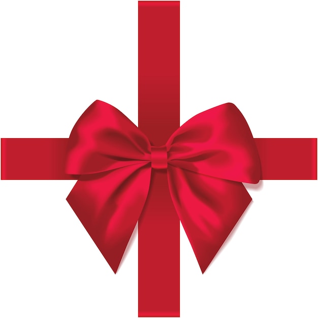 noeud en soie rouge clair avec décoration de ruban pour cadeau