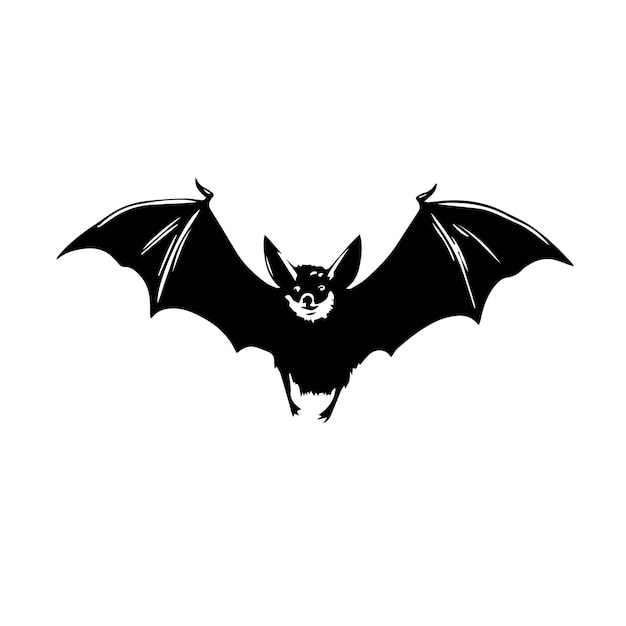 Un noir et blanc d'une chauve-souris