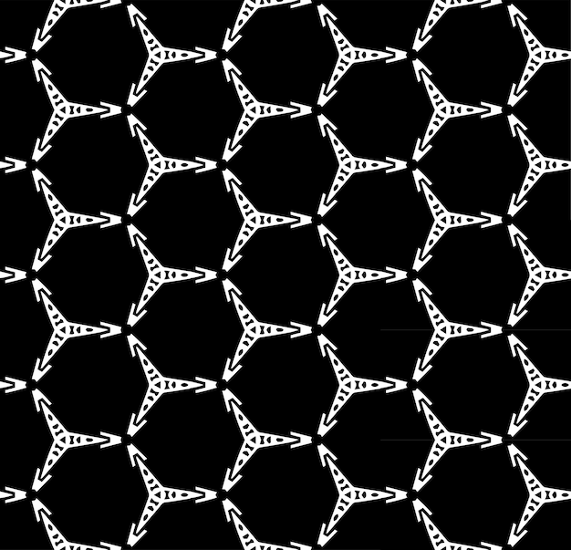 Noir et blanc motif abstrait sans couture fond et toile de fond niveaux de gris conception ornementale ornements en mosaïque illustration graphique vectorielle eps10