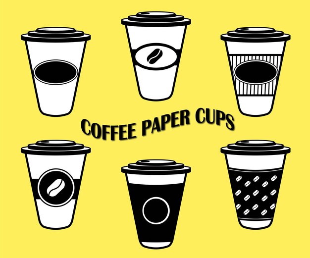 Noir et blanc de papier de tasse de café