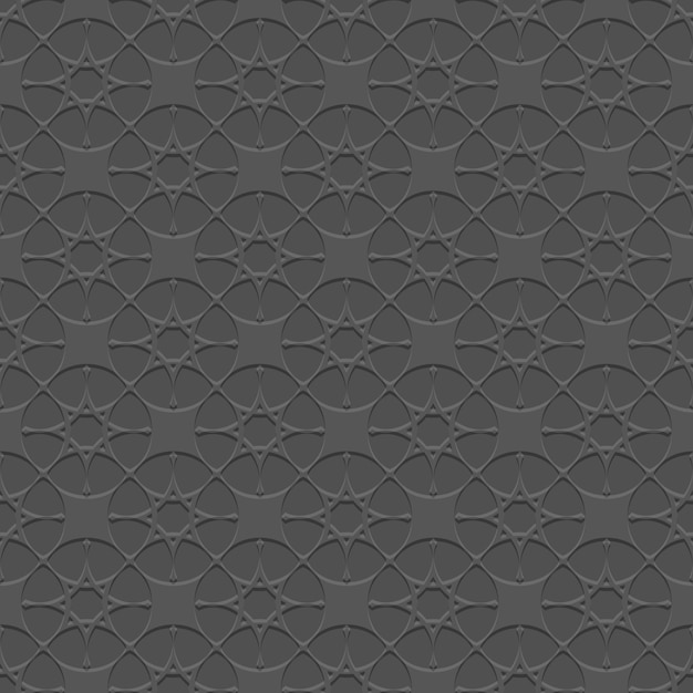 Noir Seamless Pattern Avec Des étoiles Stylisées Dans Le Style Arabe