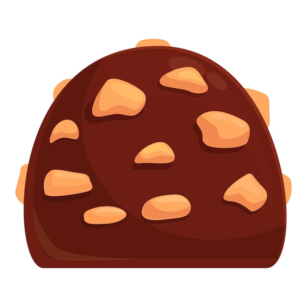 Vecteur noix bonbon icône dessin animé vecteur morceau de cacao chocolat noir