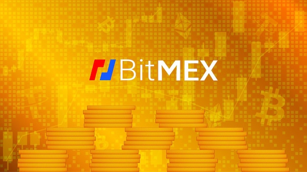 Nom Du Marché Boursier De La Crypto-monnaie Bitmex Avec Logo Sur Fond Numérique Abstrait Bourse De Crypto Pour Les Actualités Et Les Médias Vecteur Eps10