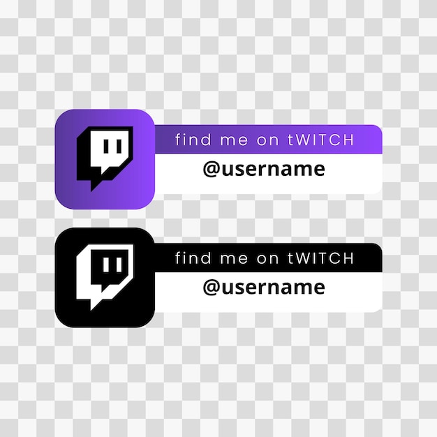 Nom D'utilisateur De Profil D'icône De Bannière Vectorielle Sur Le Logo De L'application Twitch