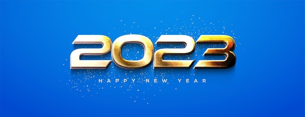 Nombre D'or 2023 Brillant Affiche De Bannière De Célébration De Voeux De Nouvel An 2023