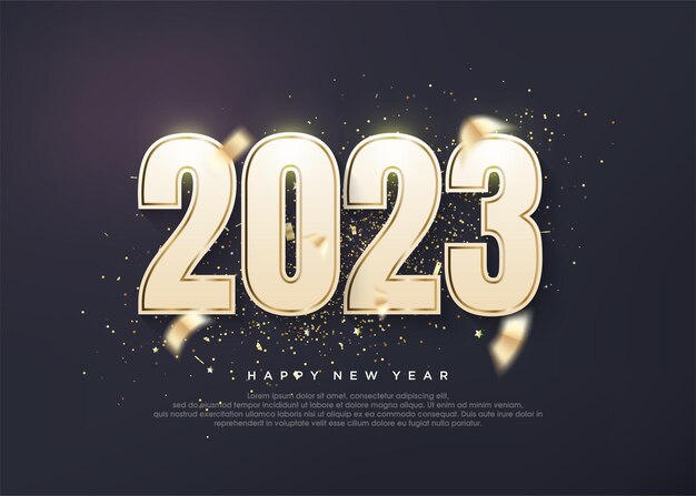 Nombre d'or 2023 luxe brillant 2023 salutations du nouvel an
