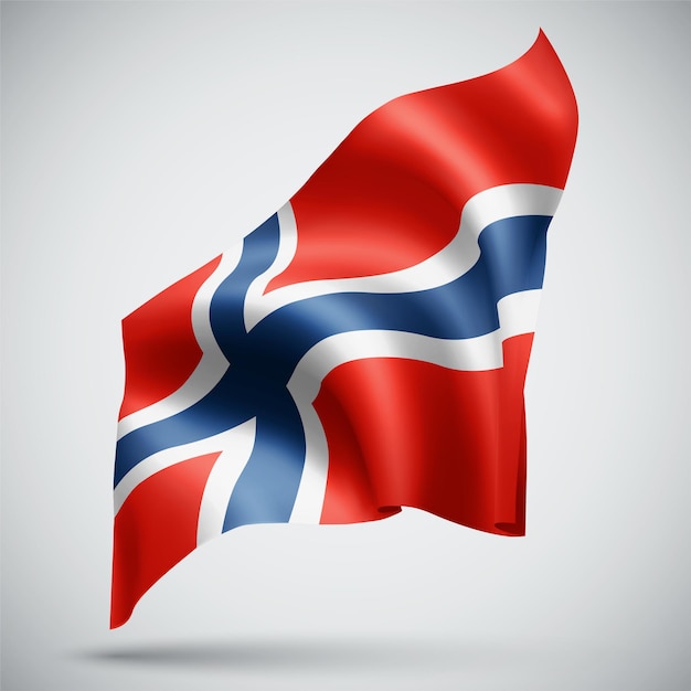 La Norvège, vecteur 3d flag isolé sur fond blanc