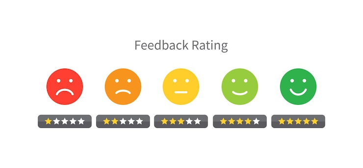Vecteur note d'étoiles pour le site web et les applications mobiles note des commentaires émotion note de satisfaction du client