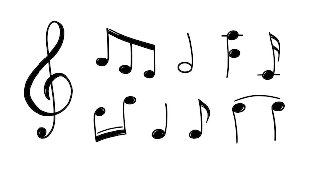 Vecteur note de musique doodle style dessiné