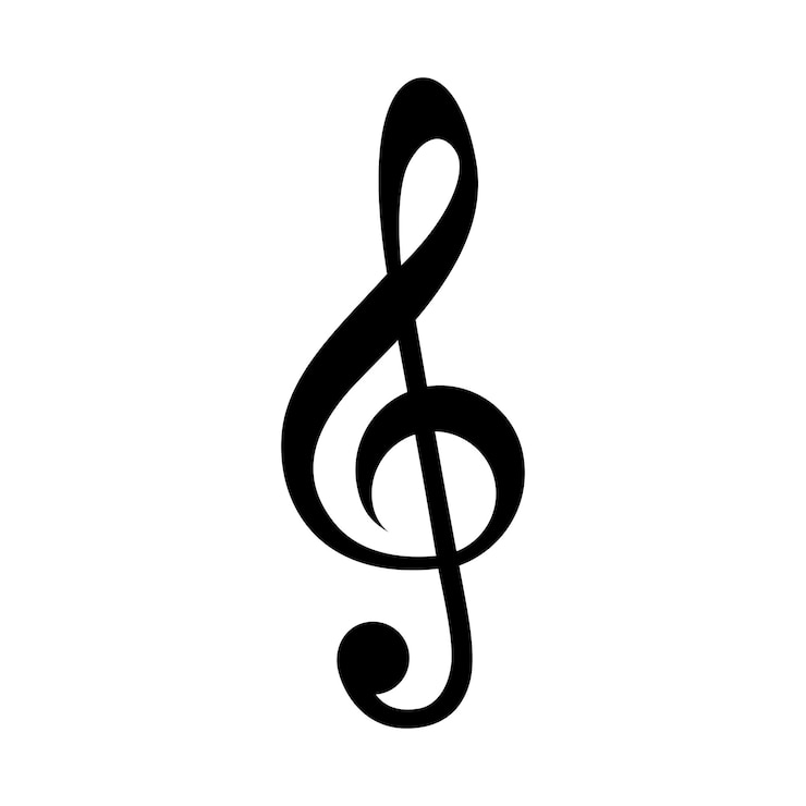 Vecteur note de musique icône clé de sol isolée sur fond blanc