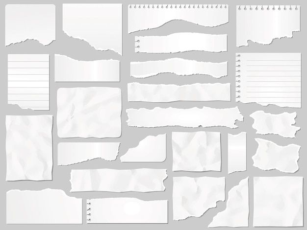 Une note de papier blanc déchirée déchire une feuille de page.