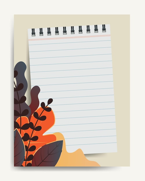 Note Papier Avec Fond De Feuilles D'automne