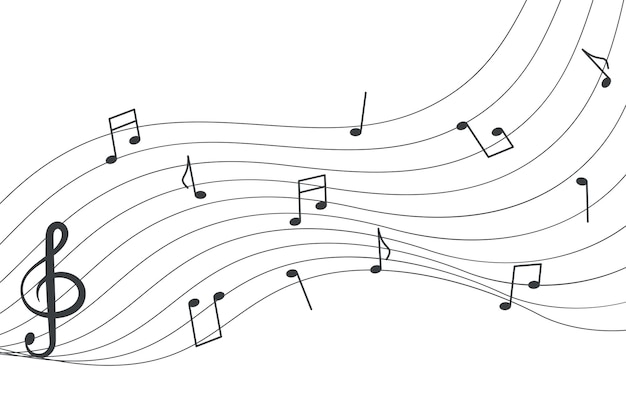 Notes de musique avec clef