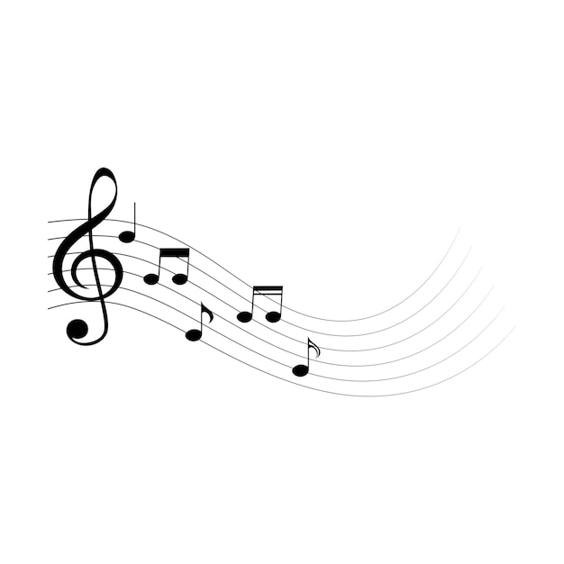 Notes de musique ondes noires symboles musicaux illustration vectorielle