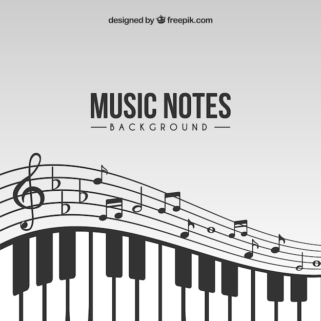 Notes de musique avec piano