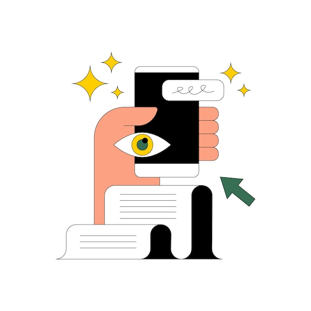Notification de smartphone ou illustration de confidentialité de smartphone pour le projet de conception ui ux