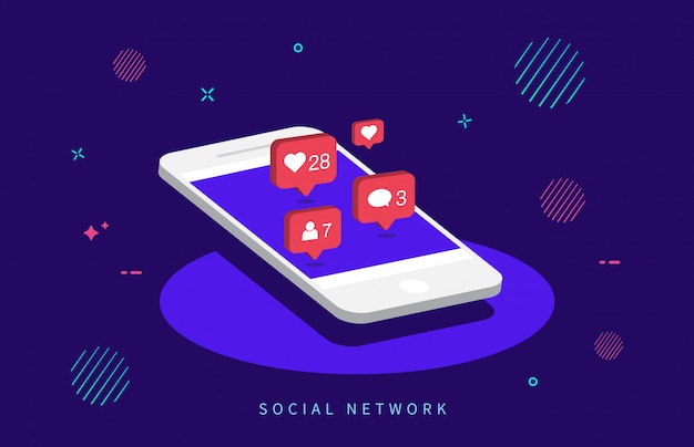 Notifications de médias sociaux.