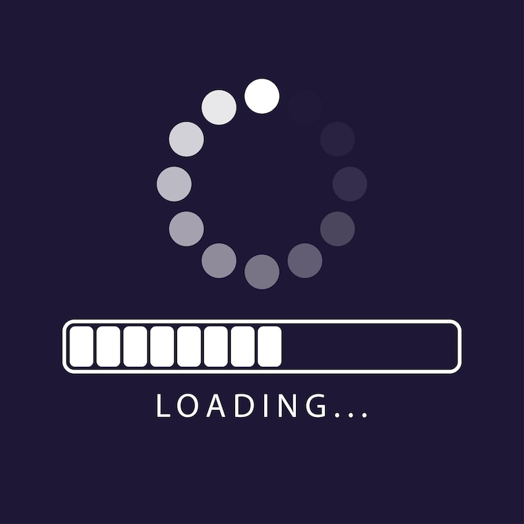 Notion de mise à jour. Écran Web du symbole du processus de chargement de l'application. Illustration vectorielle. Appartement