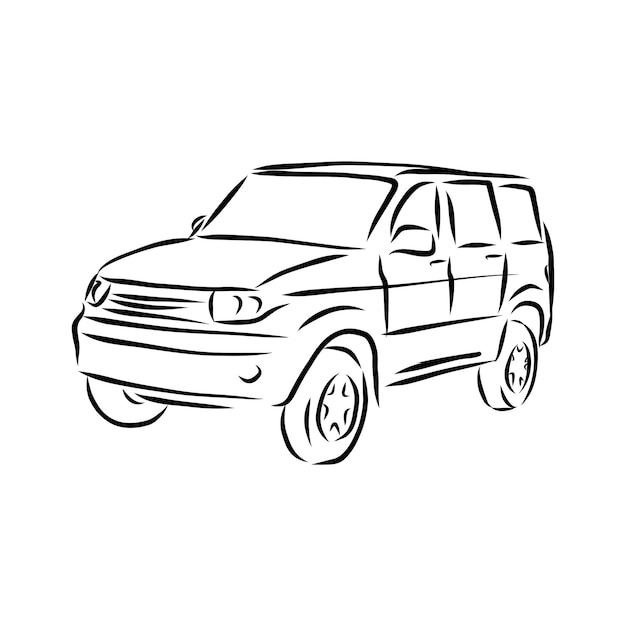 Notion De Voiture. Croquis De Voiture.vector Dessinés à La Main. Conception Automatique. Dessin Automobile.