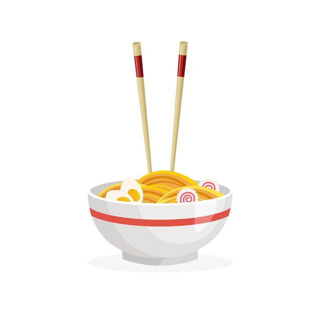 Nouille Orientale. Soupe De Ramen Asiatique Traditionnelle Avec Des