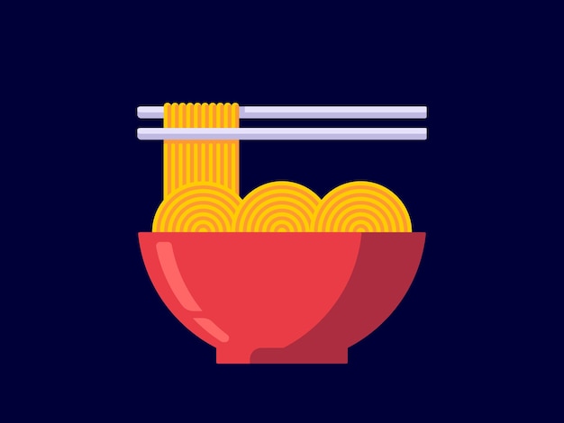 Vecteur nouilles fast food vector icon illustration plate