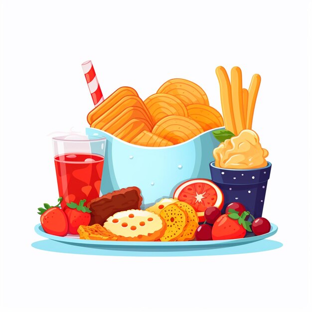 Vecteur nourriture illustration de collation vectorielle manger icône de jeu dessert isolé boisson chocolat symbole sucré