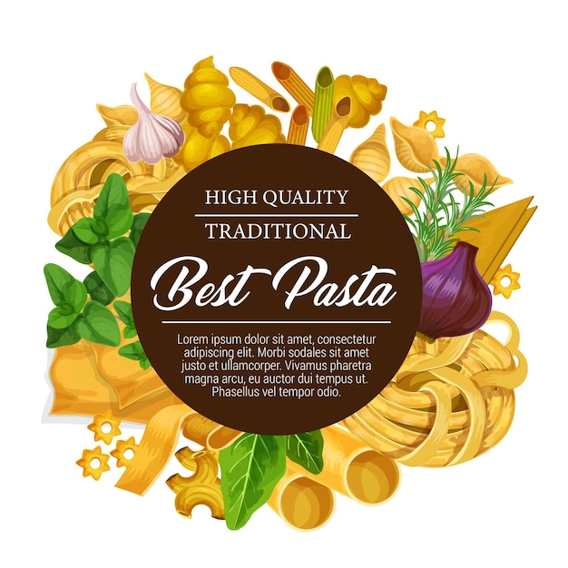 Nourriture italienne de pâtes et de spaghetti avec des épices