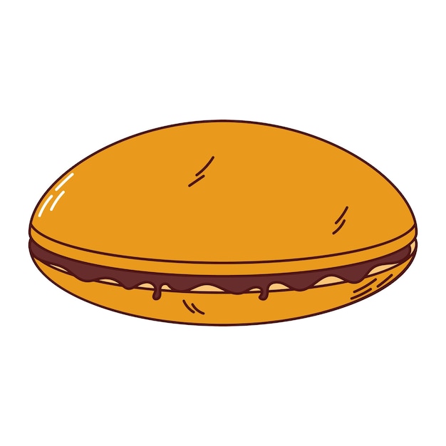 Nourriture Japonaise Traditionnelle Dorayaki Asiatique Illustration Vectorielle