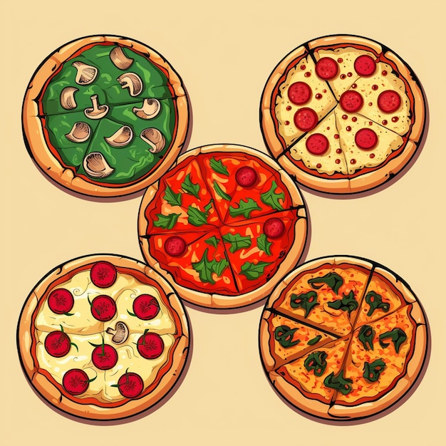 nourriture vecteur pizza restaurant italien icône photo rapide doodle illustrations vectorielles