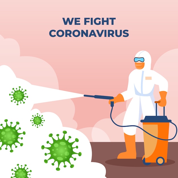 Vecteur nous combattons le coronavirus