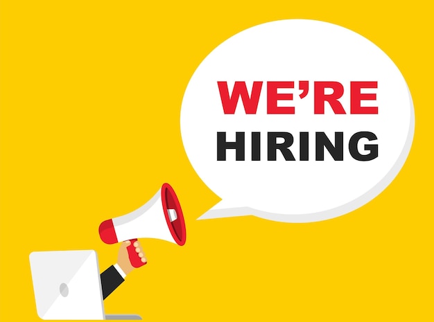 Nous embauchons une bannière avec haut-parleur Annonce de recrutement