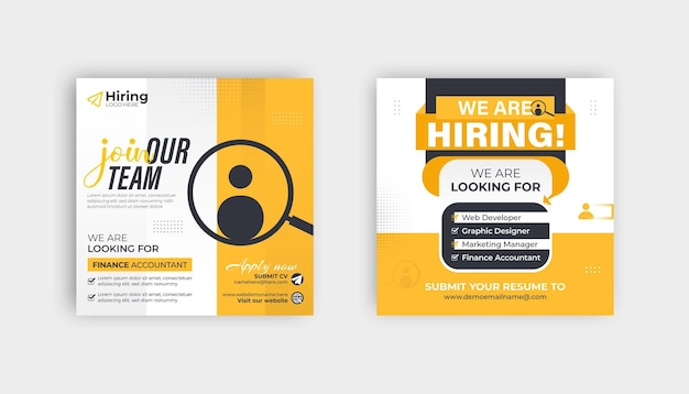 Nous embauchons pour un poste vacant sur les réseaux sociaux.