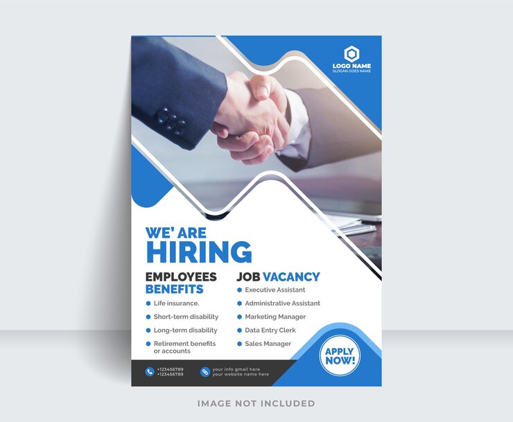 Vecteur nous étions à l'embauche de recrutement flyer modèle de conception vectoriel modèle de mise en page