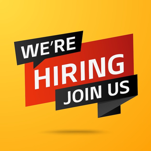 NOUS RECRUTONS REJOIGNEZ-NOUS VENTES BANNER DESIGN FOND JAUNE