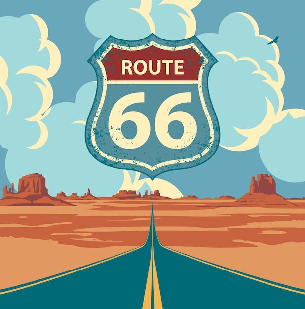 Vecteur nous route 66 illustration