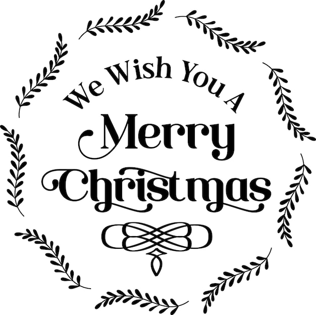 Nous Vous Souhaitons Un Joyeux Noël Lettrage Et Illustration De