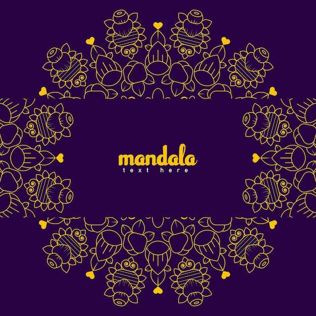 Nouveau Design De Mandala De Couleur Dorée