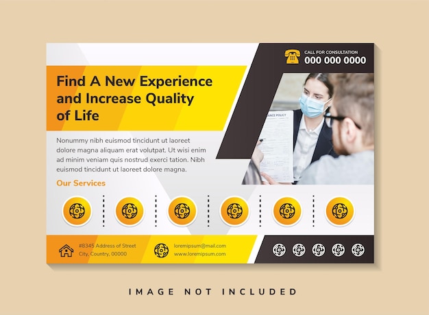 nouveau modèle de conception de flyer de vie de qualité dexpérience utiliser la mise en page horizontale fond dégradé gris