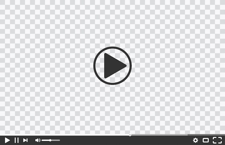 Vecteur nouveau modèle de fenêtre de lecteur vidéo pour les applications web ou mobiles isolées sur fond transparent