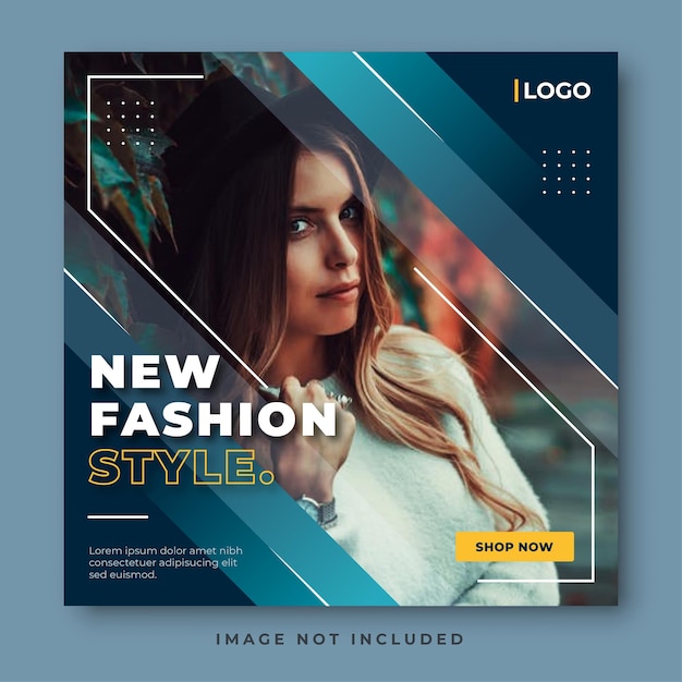 Nouveau modèle de médias sociaux de bannière carrée de style de mode