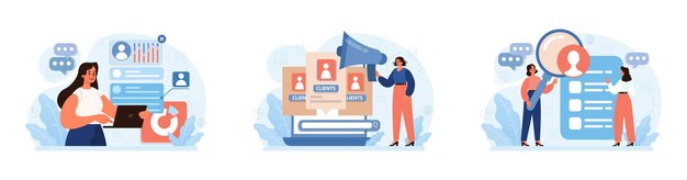 De nouveaux clients recherchent un personnage regardant à travers des affaires de jumelles
