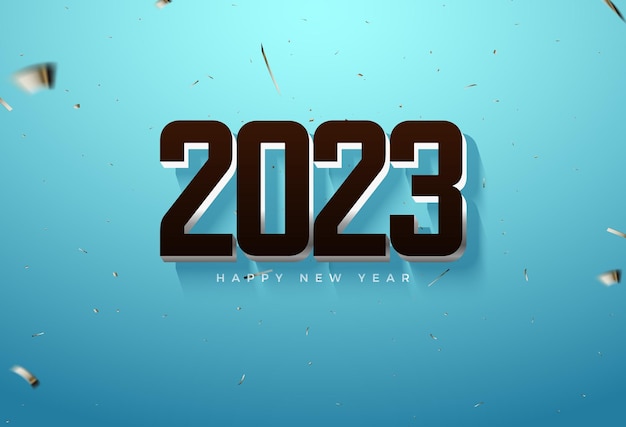 Nouvel An 2023 Sur Beau Fond Bleu.