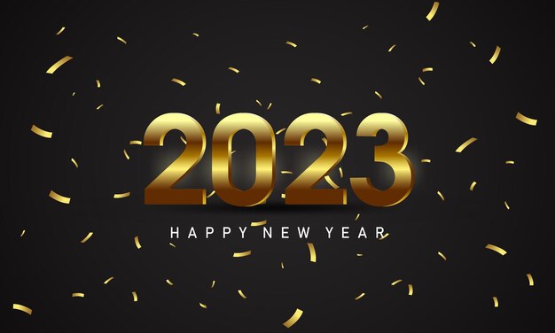 nouvel an 2023 avec des chiffres en or métallique
