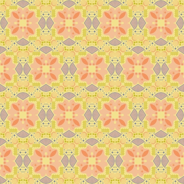 Nouvel An Floral Seamless Pattern Fond Jardin Nature Damassé Ornement Autochtone Art