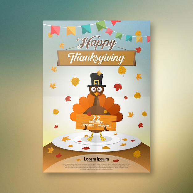 Nouvelle Affiche De Conception De Thanksgiving