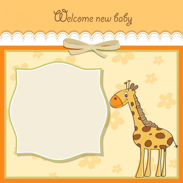 Nouvelle Carte D'annonce Bébé Avec Girafe