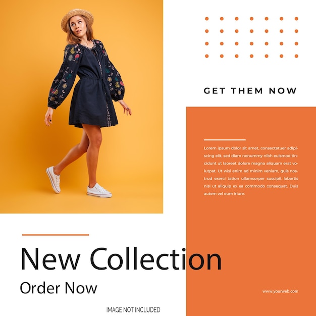 Nouvelle collection commandée maintenant Produit Mode Poste sur les médias sociaux