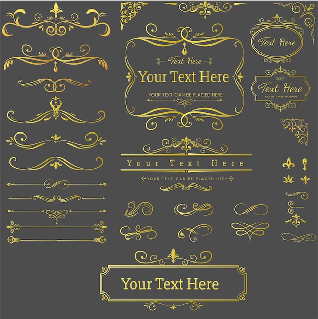 Nouvelle collection d'illustrations vectorielles d'ornements d'étiquettes