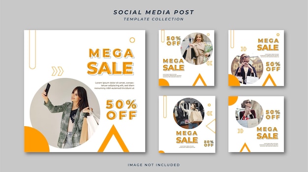 Nouvelle collection Mega vente promotion des médias sociaux bannière poste modèle