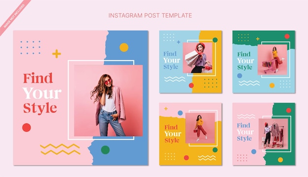 Nouvelle collection de publications instagram de mode de style